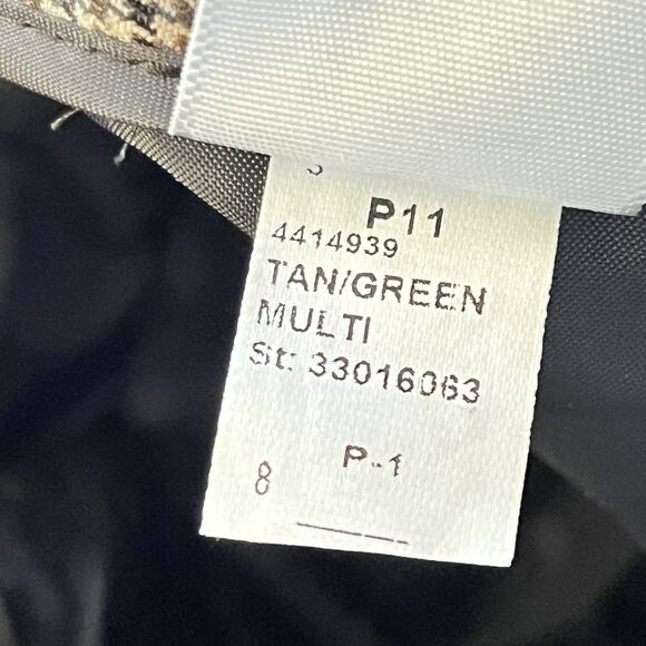 Talbots Heritage Career Pants Women 8 Tan Green Poly Wool Blend Cuffed Work - Picture 8 of 10